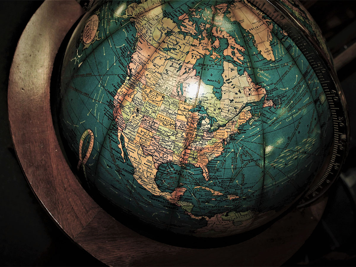 Image from: https://www.pexels.com/photo/antique-antique-globe-antique-shop-antique-store-414916/ Globe with North America in focus